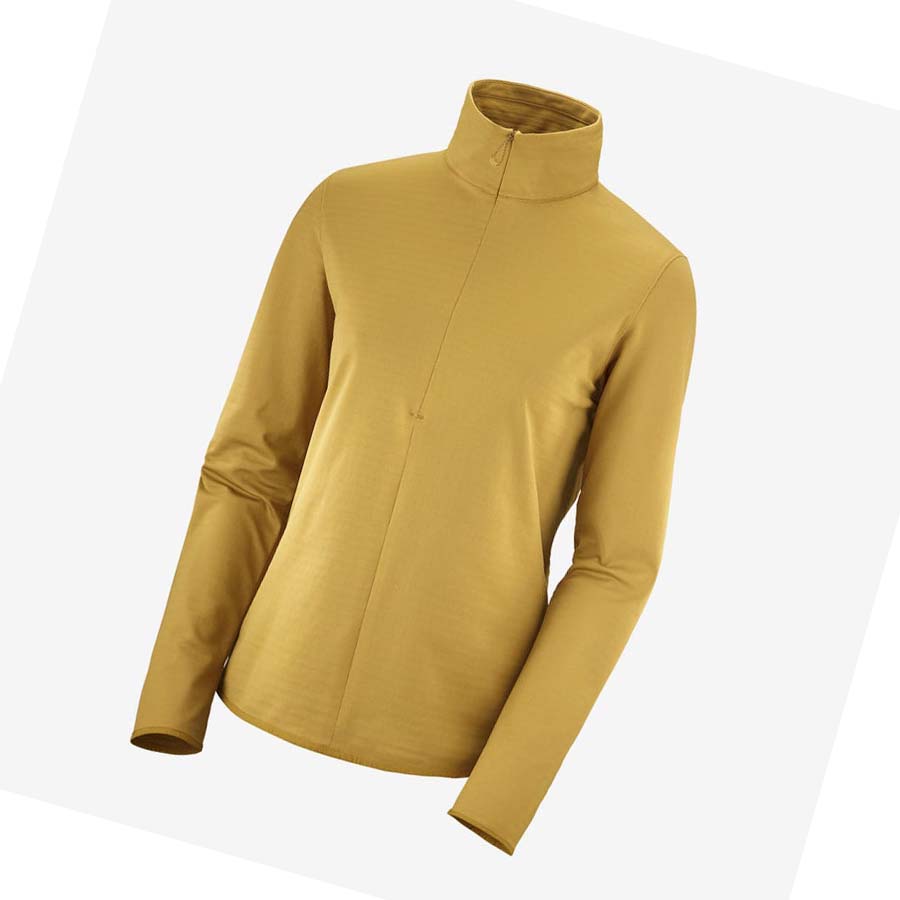 Sudadera Con Capucha Salomon ESSENTIAL LIGHTWARM Mujer Amarillos | MX 2524MQZ